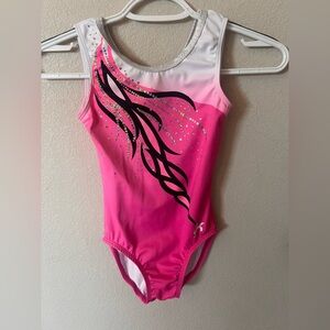 GK Pink and Black Gymnastics Leotard